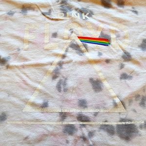 Womens Pink Floyd Tie Dyed Crop Tshirt Size XL